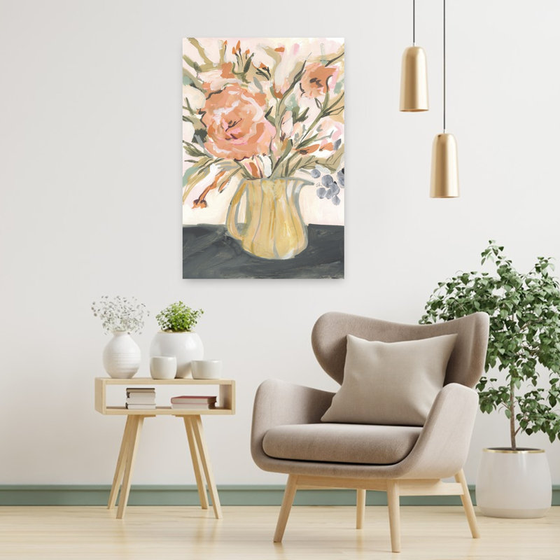 Boho floral I, art floral abstrait, H 36 po x l 24 po