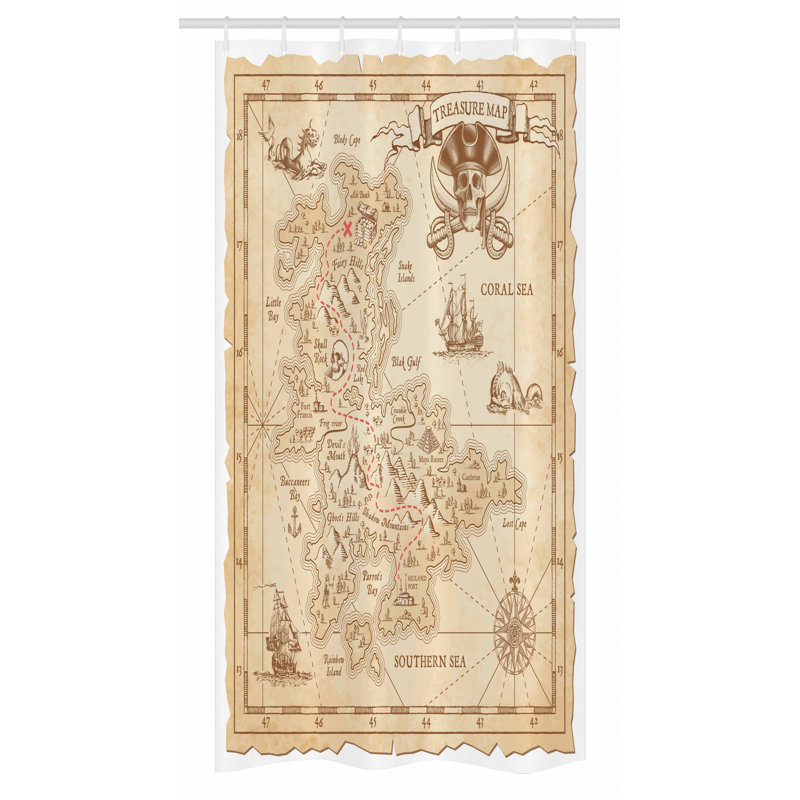 Shower Curtain with Hooks Included, 36" W x 72" L