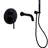Wall Mounted Matte Black Tub And Shower Faucet 2 Handles - Brass Construction, -Balanced Valve, Rust-, Handheld Shower, Gpm, Nickel , Includes Mounting Nuts Bolts For Material, Rust Resistance, 59"