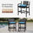 Outdoor Wicker Bar Stools Set of 2, 30 Inch Bar Height Patio Barstools with Thickened Cushions, All-Weather Wicker Rattan Bar Chairs with Backrest & Footrest for Backyard, Pool, Balcony, Blue-1934734912