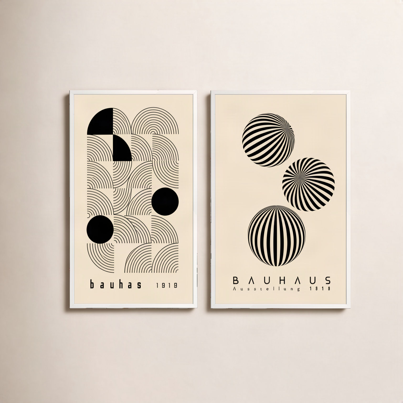 Bauhaus 1919 Print, 24" H x 36" W, Opaque White