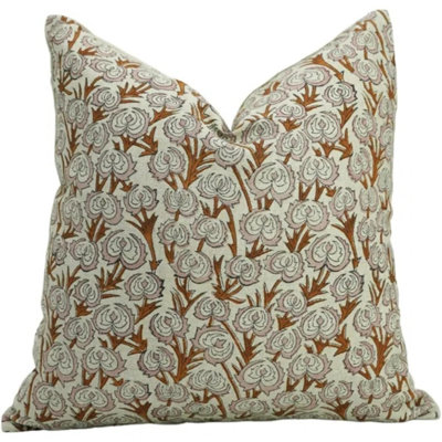 Housse de coussin Fabcline Elegant - Block Print Design - Heart Vine