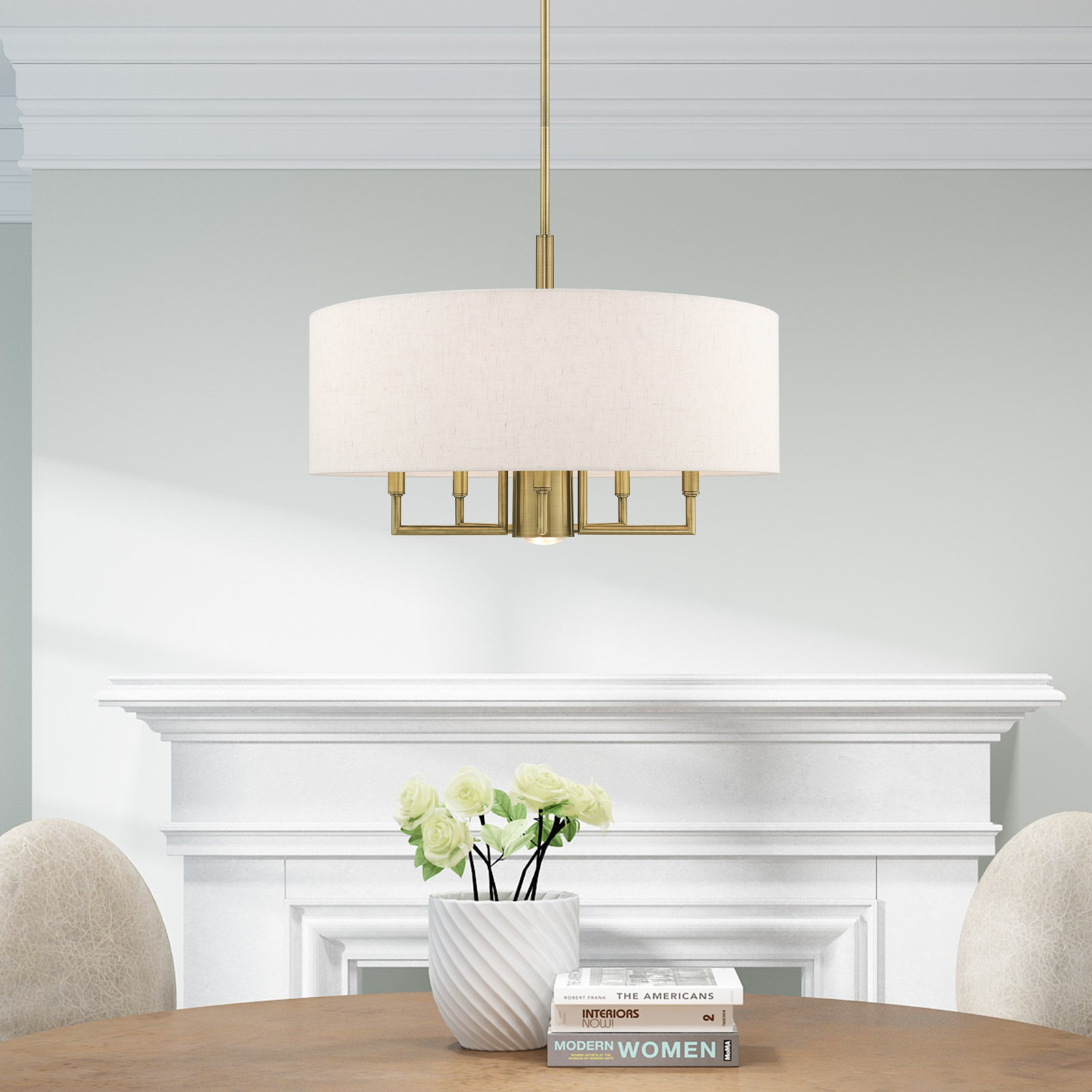 Bazilijus 6-Light Chandelier, Antique Brass