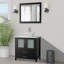Meuble-lavabo autoportant à simple cuve 30 "avec plateau en marbre et miroir assortis Ravenna-27042725-116868046