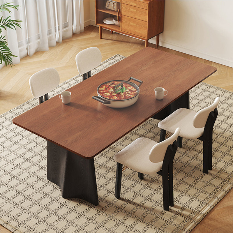 Ensemble de table de salle à manger en bois massif de style ancien, H 35,4 po x L 70,8 po x l 35,4 po