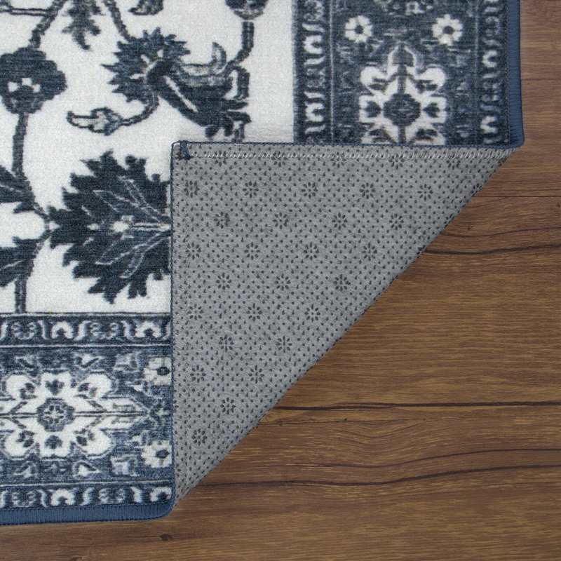 Tapis de couloir lavable à la machine bleu 2,5 x 10 Ramage