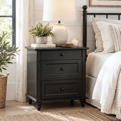Roscoe 3-Drawer Wood Nightstand
