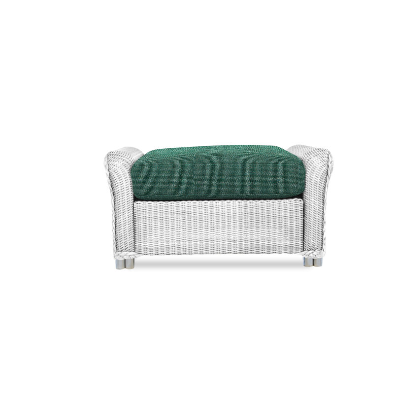 Reflections Outdoor Ottoman, Kitri Sky, White