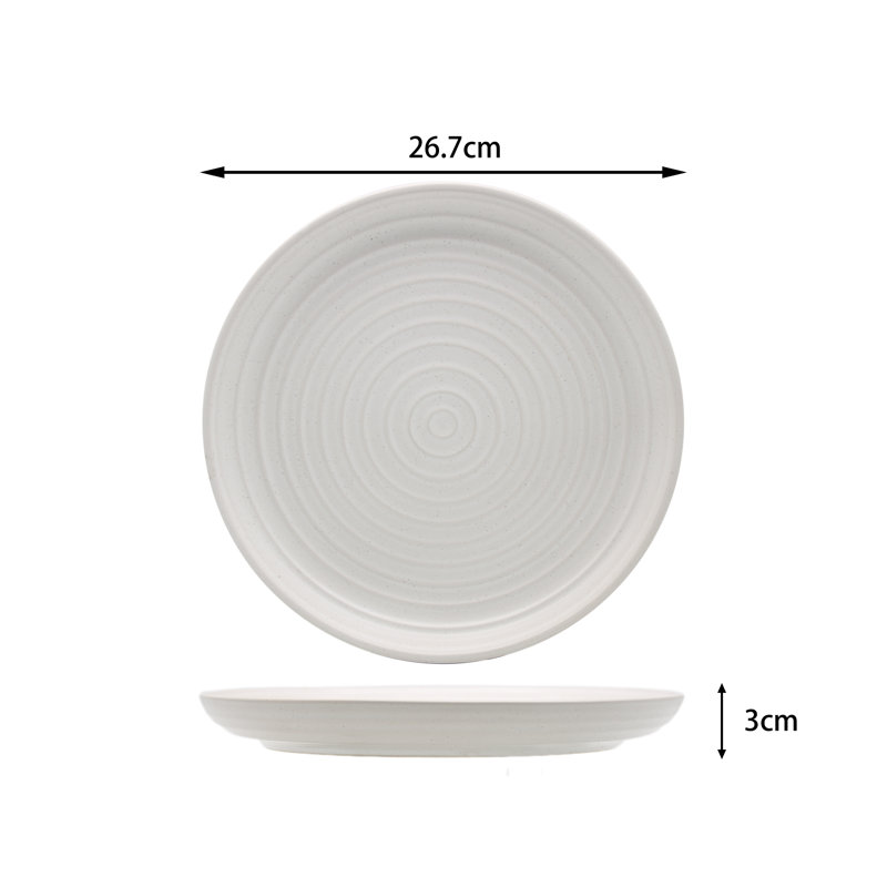 Waterside 12pc Ribbed Cream Dinner Set