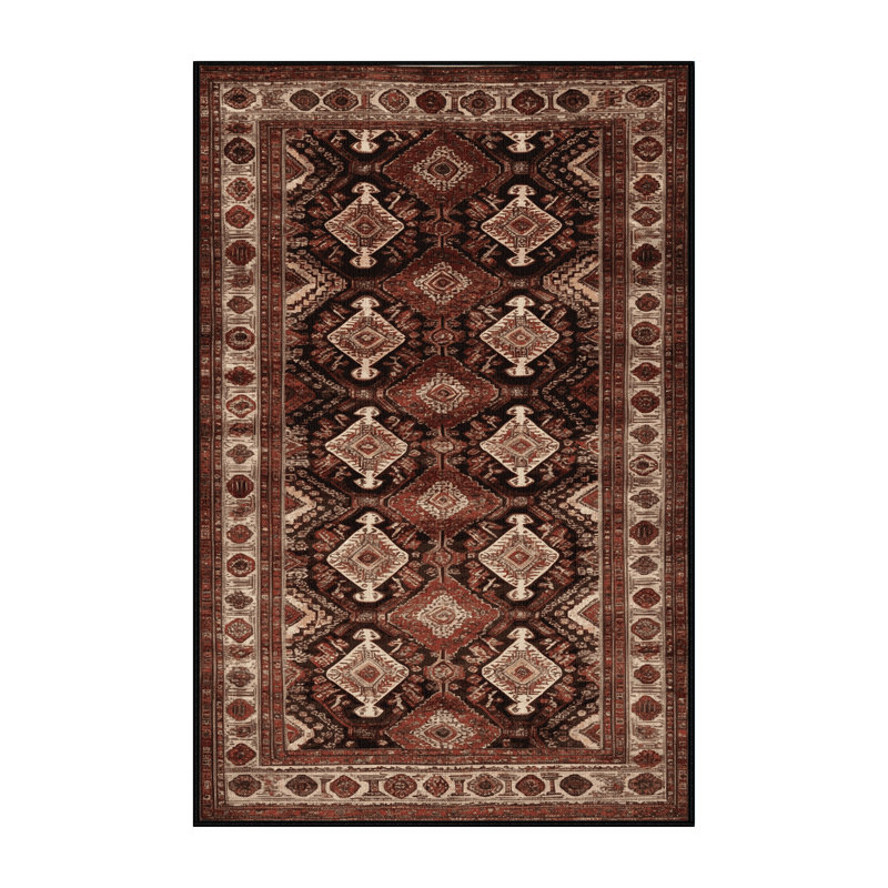 Tapis brun lavable à la machine, Rectangle 4pi x 6 pi