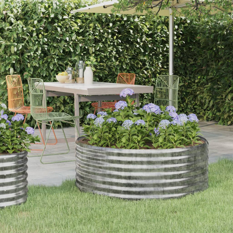 Garden Raised Bed Powder-coated Steel, 14.17" H x 39.37" W x 39.37" D, Sliver