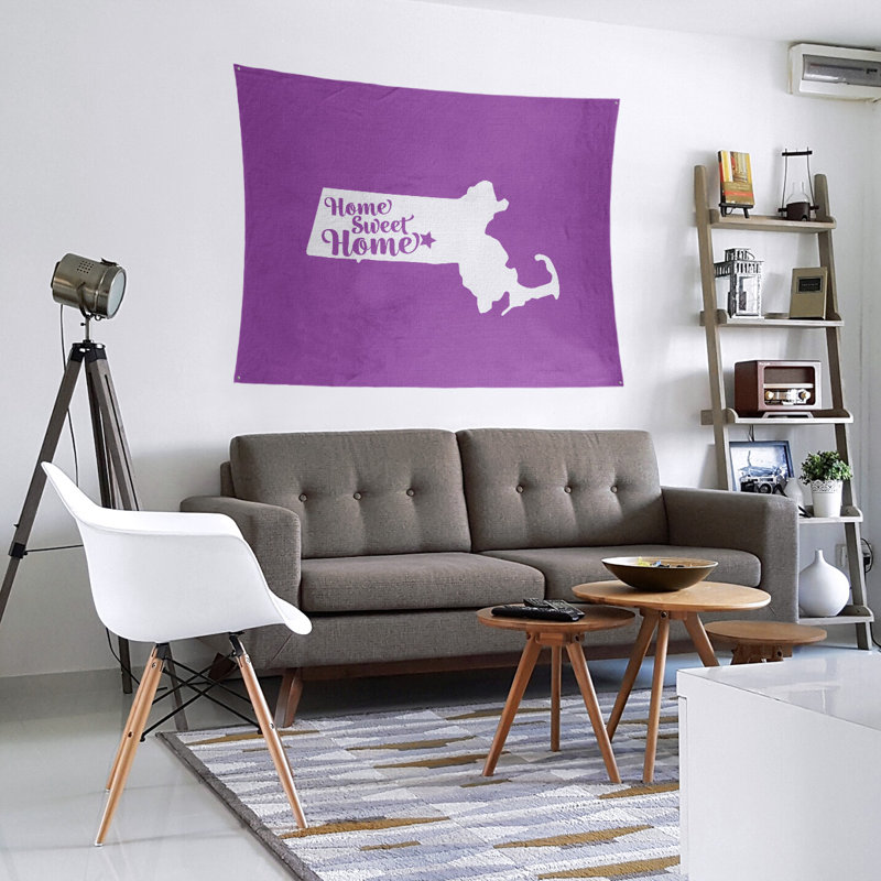 Tapisserie murale Home Sweet Worcester, H 88 po x l 104 po, Violet