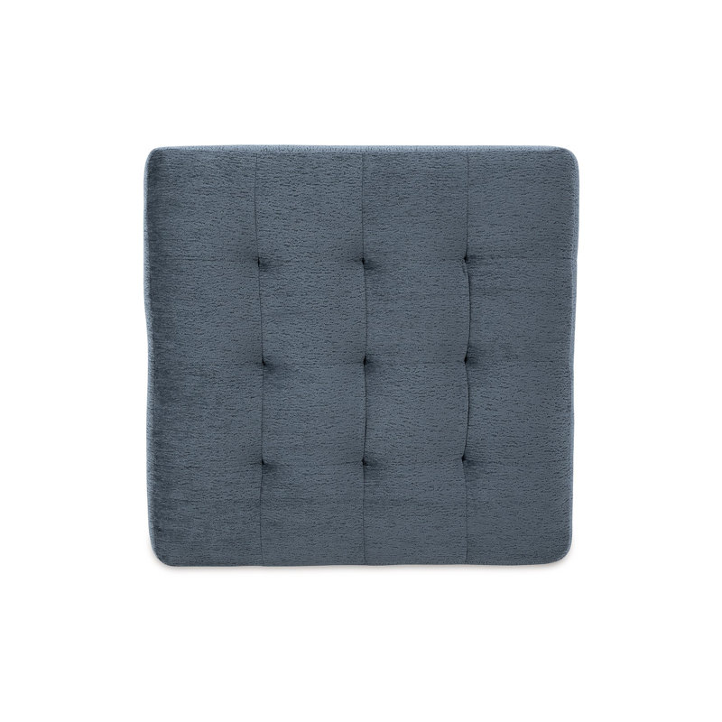 Maxo Accent Ottoman, 36 Inch Square, Soft Tufted Rich Polyester, Blue