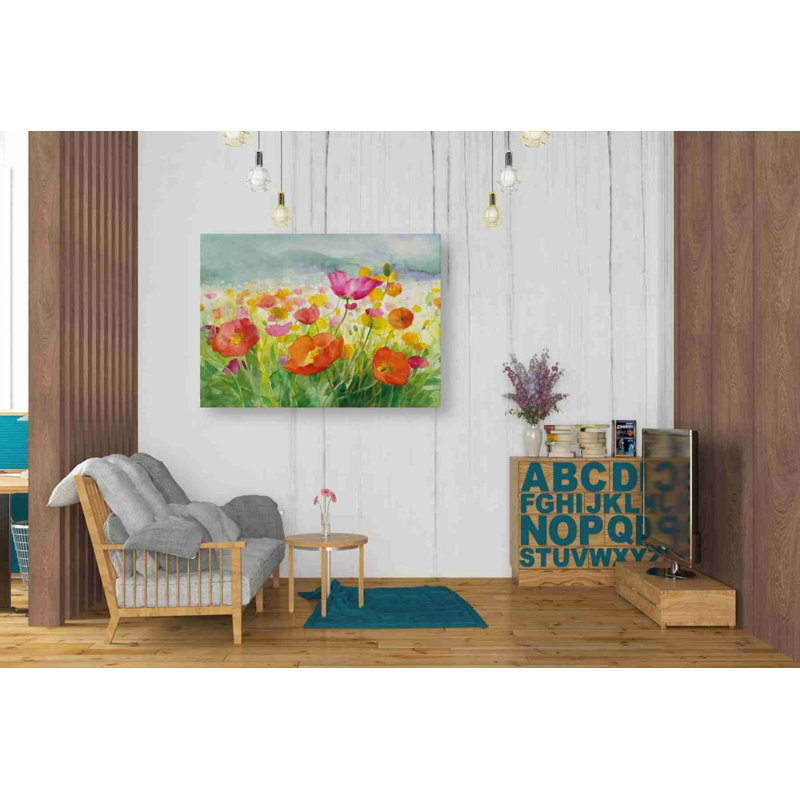 «Meadow Poppies» par Danhui Nai, art mural sur toile, H 26 po x l 34 po x P 1,25 po