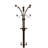 Stylish 73-Inch Tall Chrome And Wood Coat Rack With Espresso Finish, Perfect For Organized Entryways And Living Spaces.