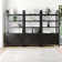 3 Tier Arched Bookshelf With Cabinet Base And Solid Wood Frame