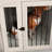 Corner-Style Dog Crate End Table - Walnut Brown Kennel With Plush Cushion, Space-Saving Design For Large Dogs