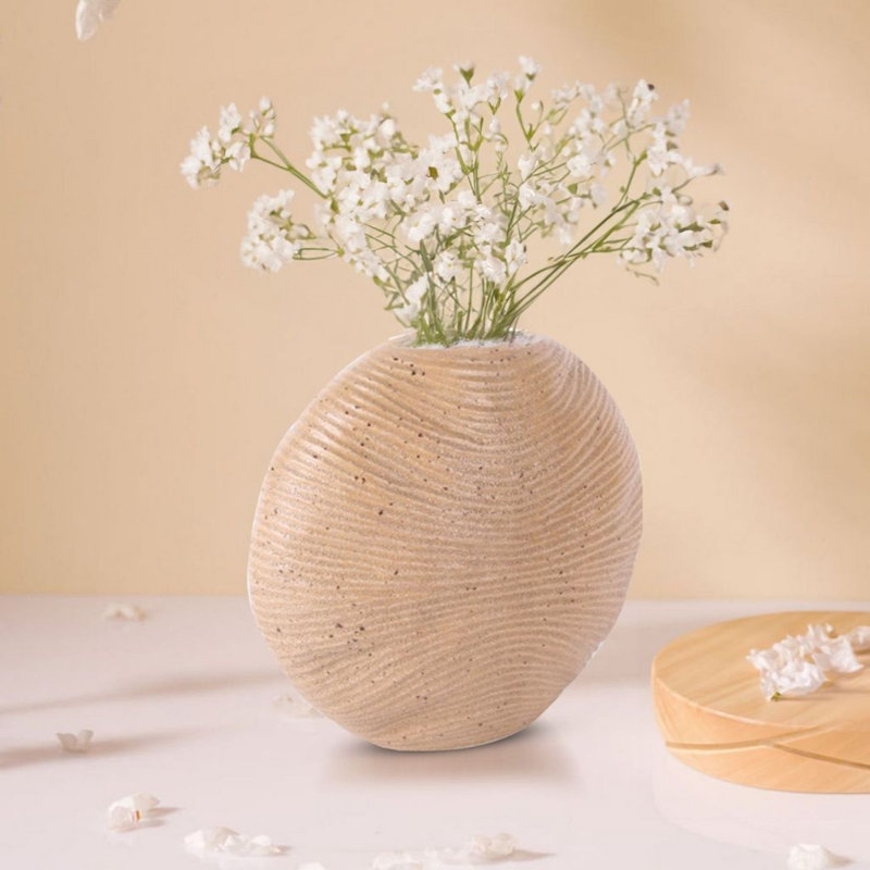 Vase de table en céramique Darhyl, Brun, H 9 po x l 6 po x P 9 po
