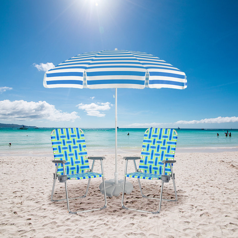 1 chaise de plage pliante en aluminium bleu PCS