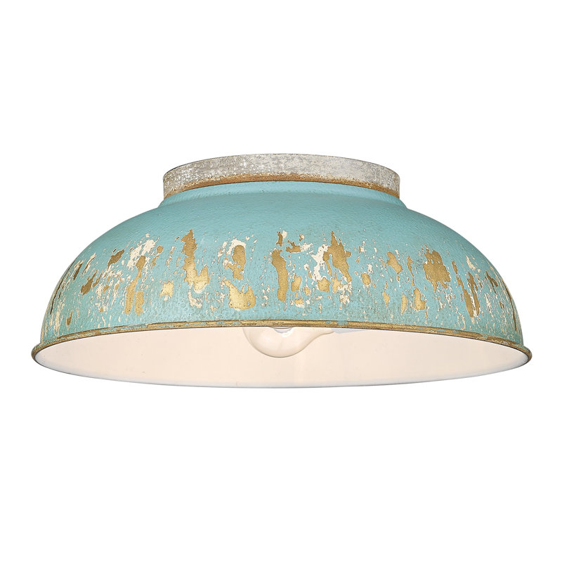 Chingford Steel Flush Mount, Antique Teal