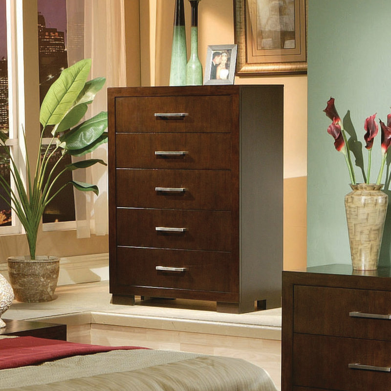 Commode 5 tiroirs l 36 po Semirah, Brun