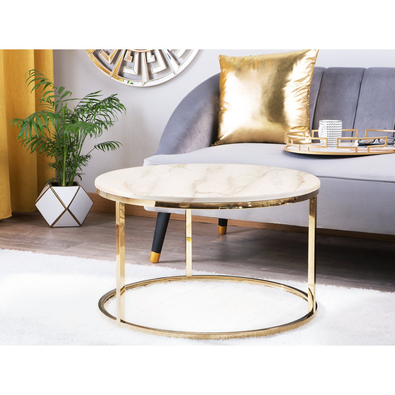 Rugeley Drum Coffee Table, Gold