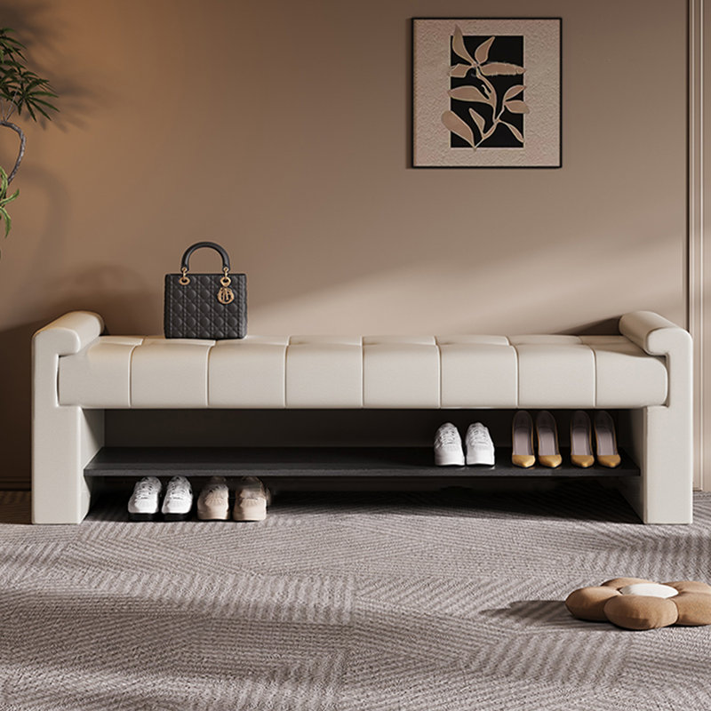 Banc rembourré, H 18,90 po x l 55,12 po x P 15,75 po, Beige