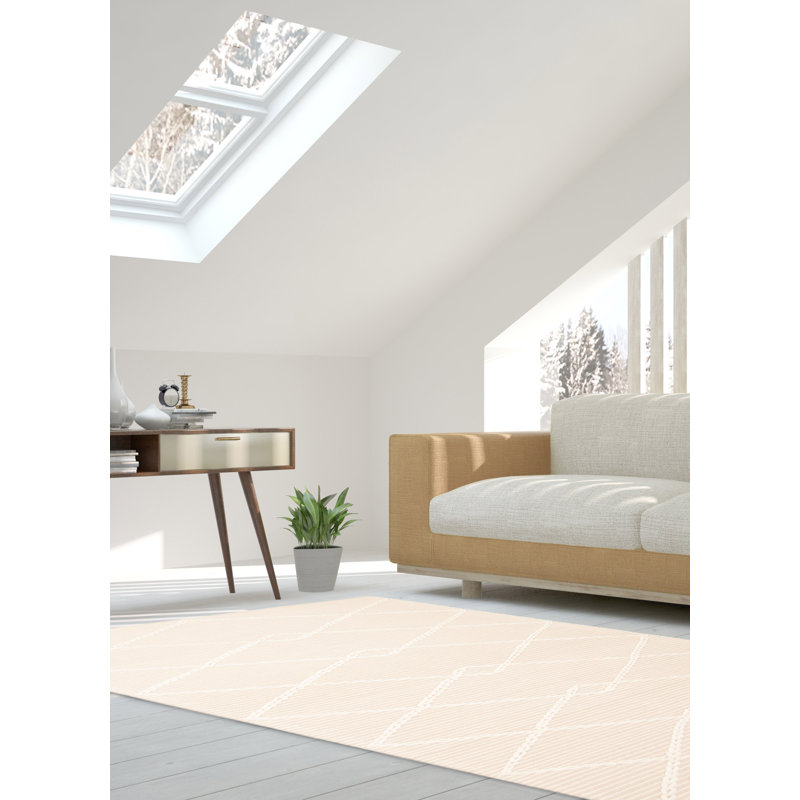 Tapis unique brun clair de 4 pi 9 po x 7 pi 11 po Sienna