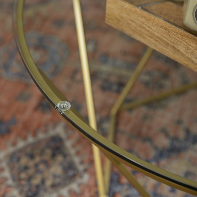 Glass Top Coffee Table, Gold