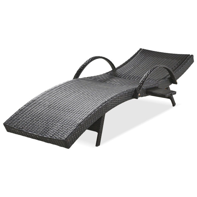 Chaises longues d'extérieur en osier 80 ", Brun