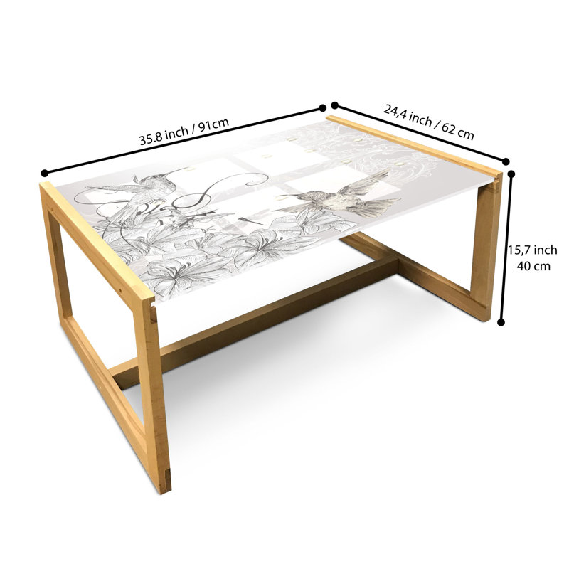 Jaiyan Trestle Coffee Table, 40cm H x 91cm W x 62cm D