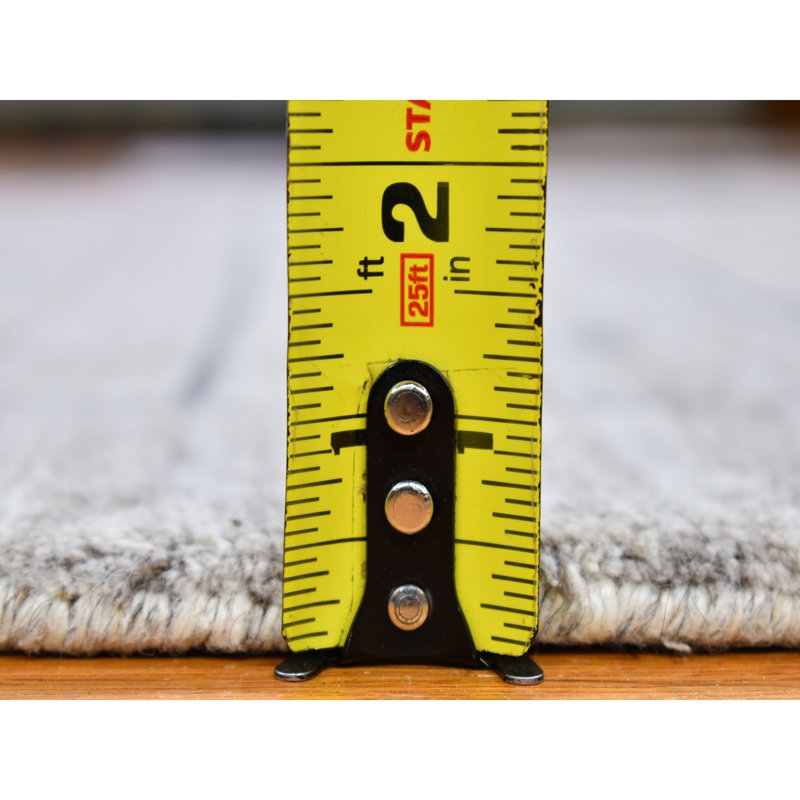 Tapis gris noué à la main de conception unique 4 pi 1 po Halstead