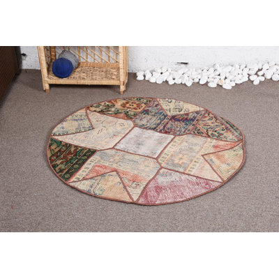 Vintage Rugs, Brown Oriental Rugs, Turkish Rugs, Antique Rugs, 3.3x3.3 ft Small Rug, Luxury Rugs