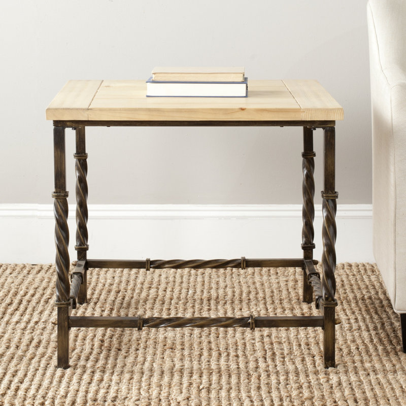 Solid Wood Top End Table