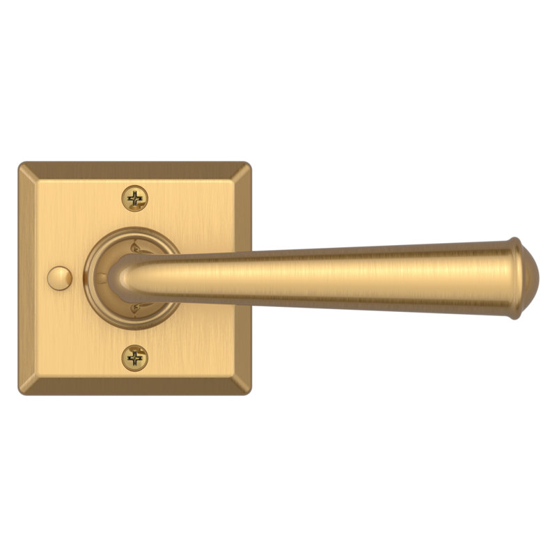 2.59375 H X 5.7965 W X 2.593 Privacy (Bed & Bath) Door Lever, Satin Brass