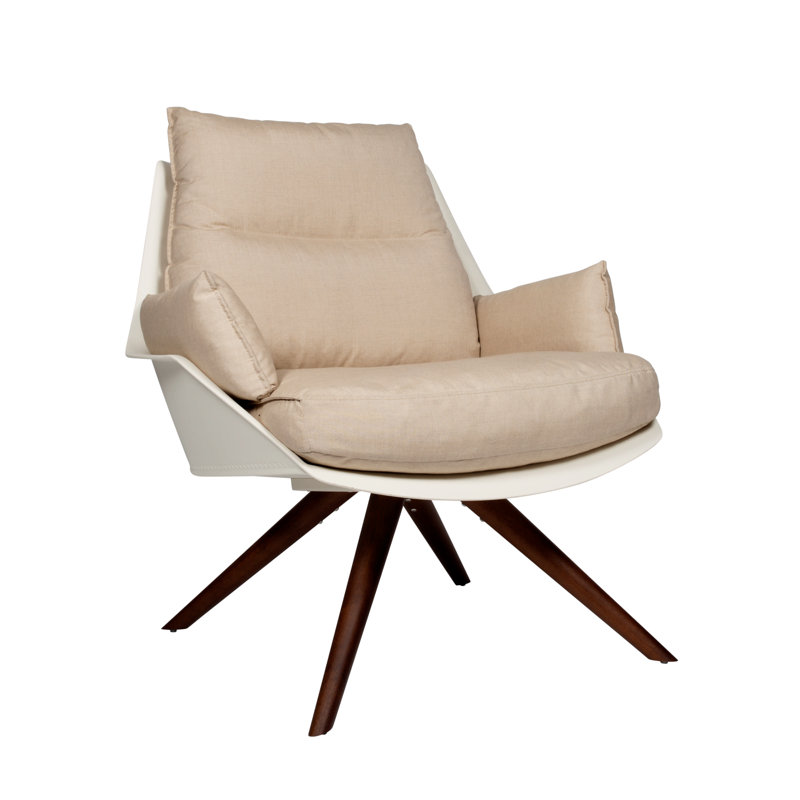 Fauteuil de terrasse avec coussin Anou, Ivoire