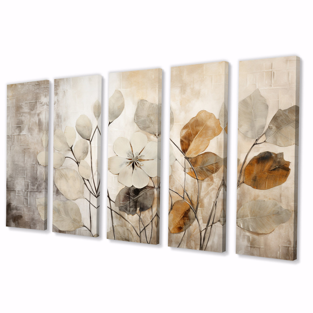 " Beige Botanical Impressions III " 5 - Pieces Winston Porter