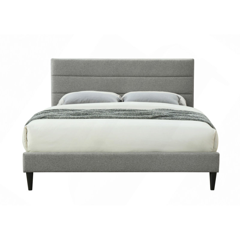 Lit moderne, lit luxueux avec USB et conception avancée, Grey, Queen