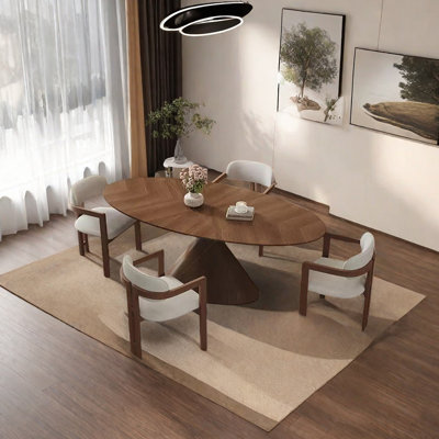 Solid wood multi-layer board dining table set