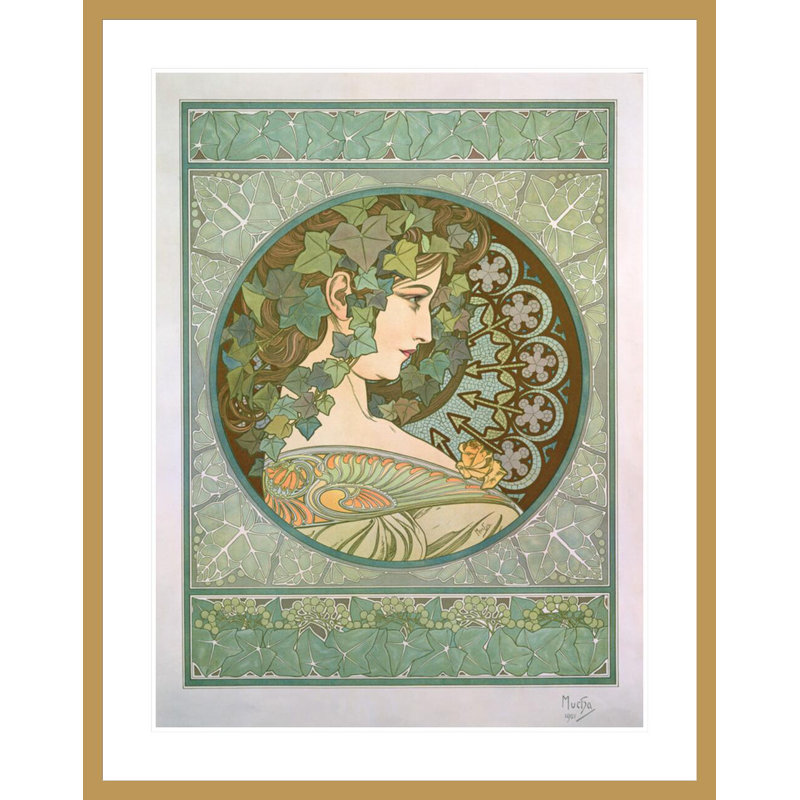 Lierre (1900) par Alphonse Mucha, impression giclée encadrée, H 41,5 po x l 32,8 po