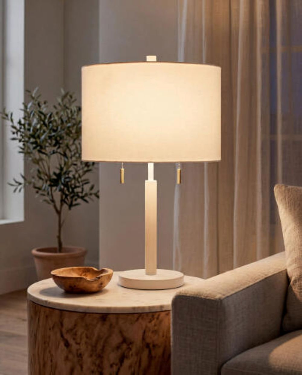 Kenley Table Lamp, White