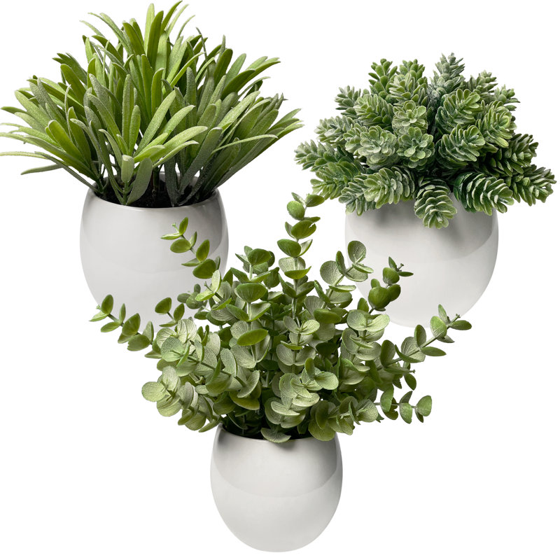 Digby plante artificielle eucalyptus en pot blanc