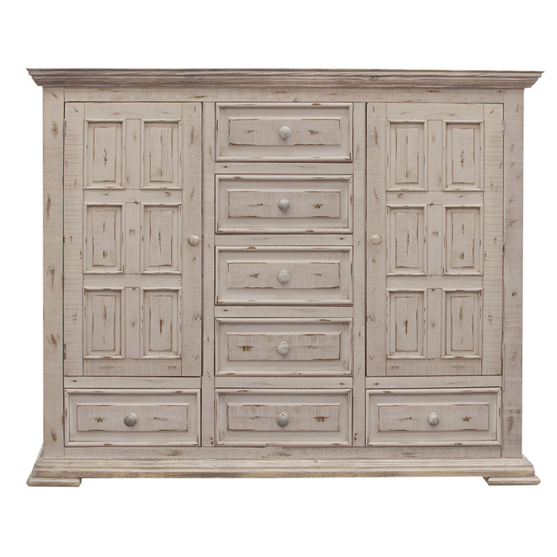 Commode mulet à 7 tiroirs et 2 portes Roseland, Naturel