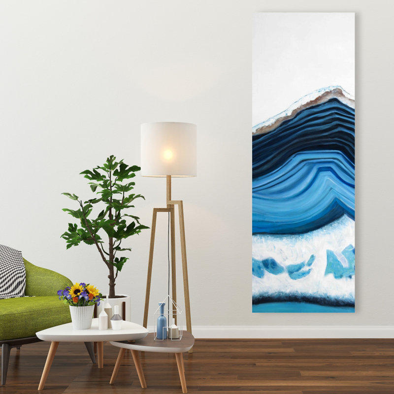 Blue Geode Profile - Classic Blue Hyperrealist Canvas Art