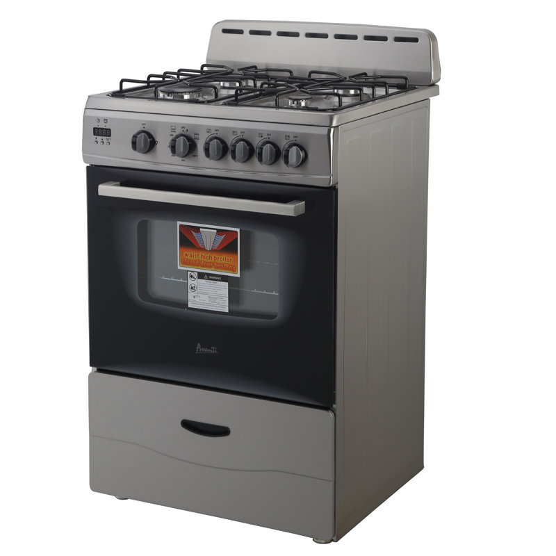 Avanti 24" Compact Gas Range Oven, Stainless Steel