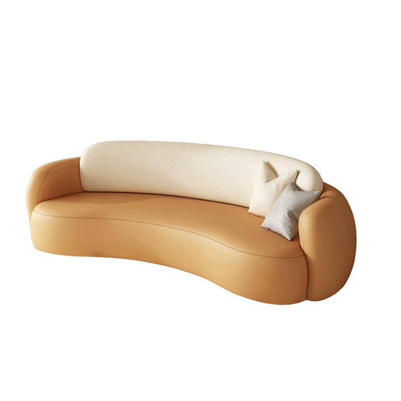 Varya, H 28,35 po x l 78,74 po x P 32,28 po, Orange / blanc cassé