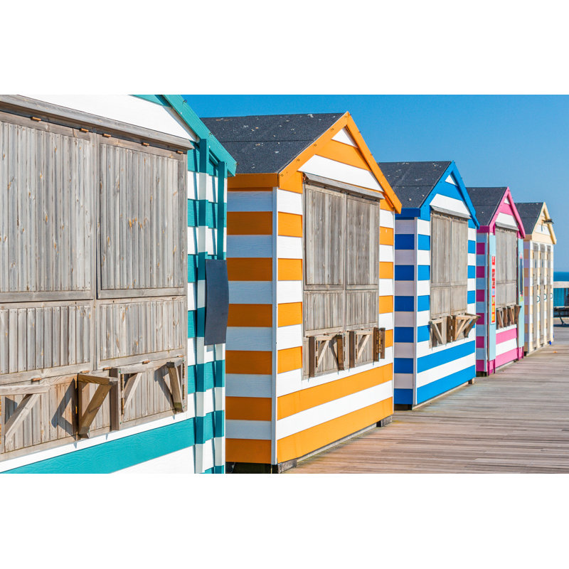 Striped Beach Cabanas par Napa74 - Photographie sur toile tendue