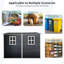Remise de rangement extérieure 4 x 8 pi avec remise en résine de plancher à deux fenêtres, portes imperméables et verrouillables pour patio, cour, pelouse