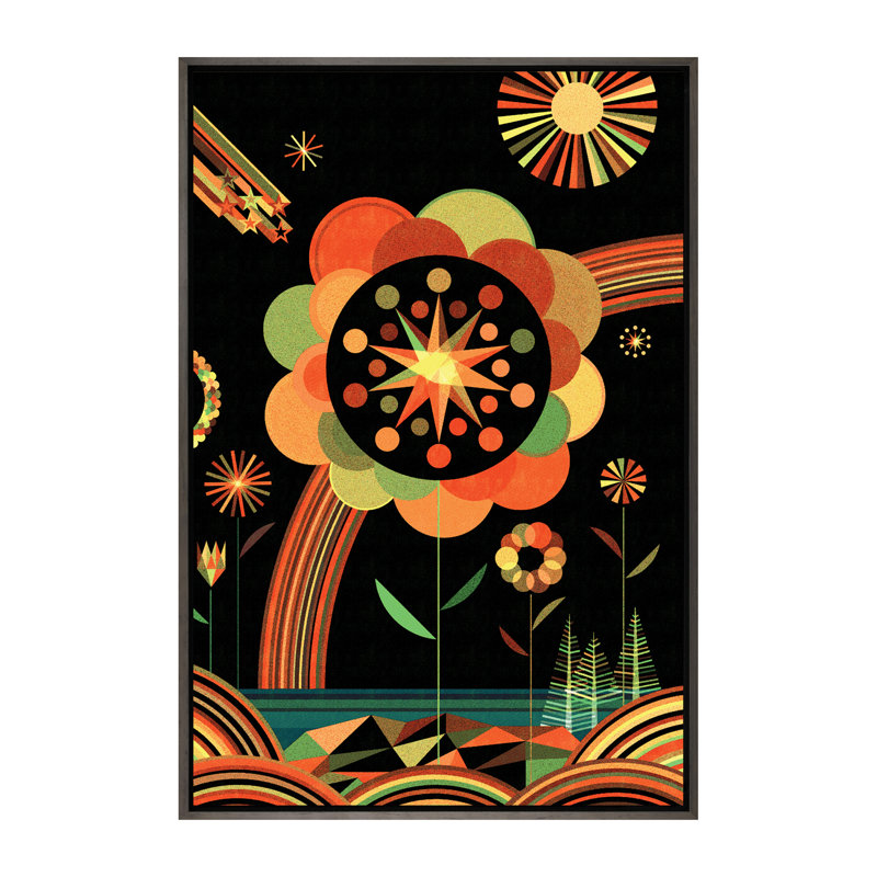 Plants & Flowers, 60" H x 40" W x 1.5" D, Dark Rustic Wood Framed Canvas