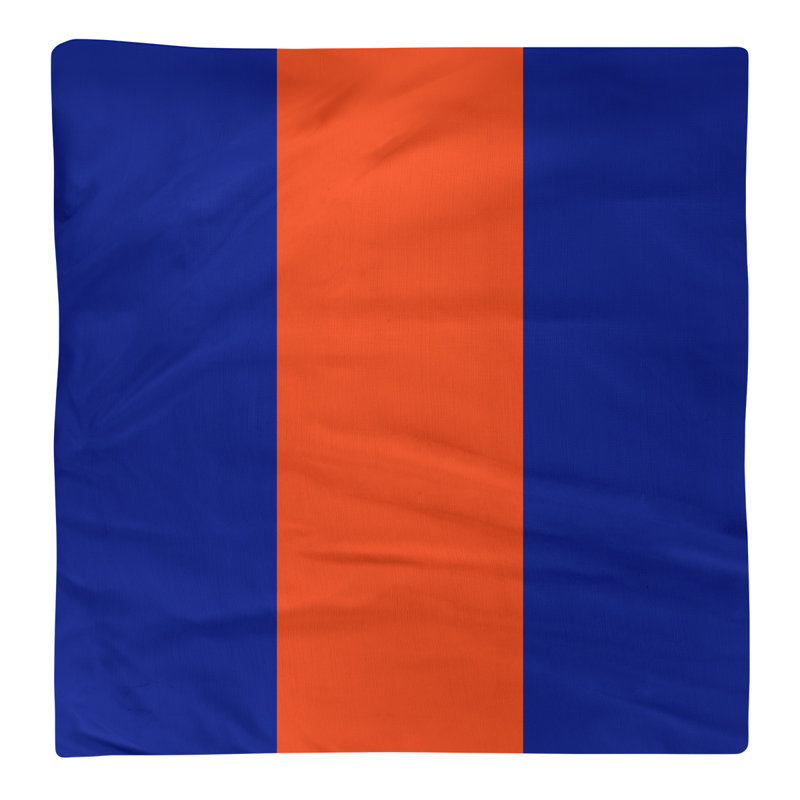 Cotton Striped Square Napkin, Blue/Orange